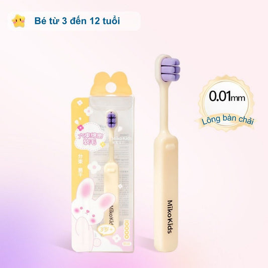 Bàn Chải Đánh Răng Cho Bé Siêu Mềm MikoKids (3-12 Tuổi) - Hơn 10.000 Sợi Tơ,