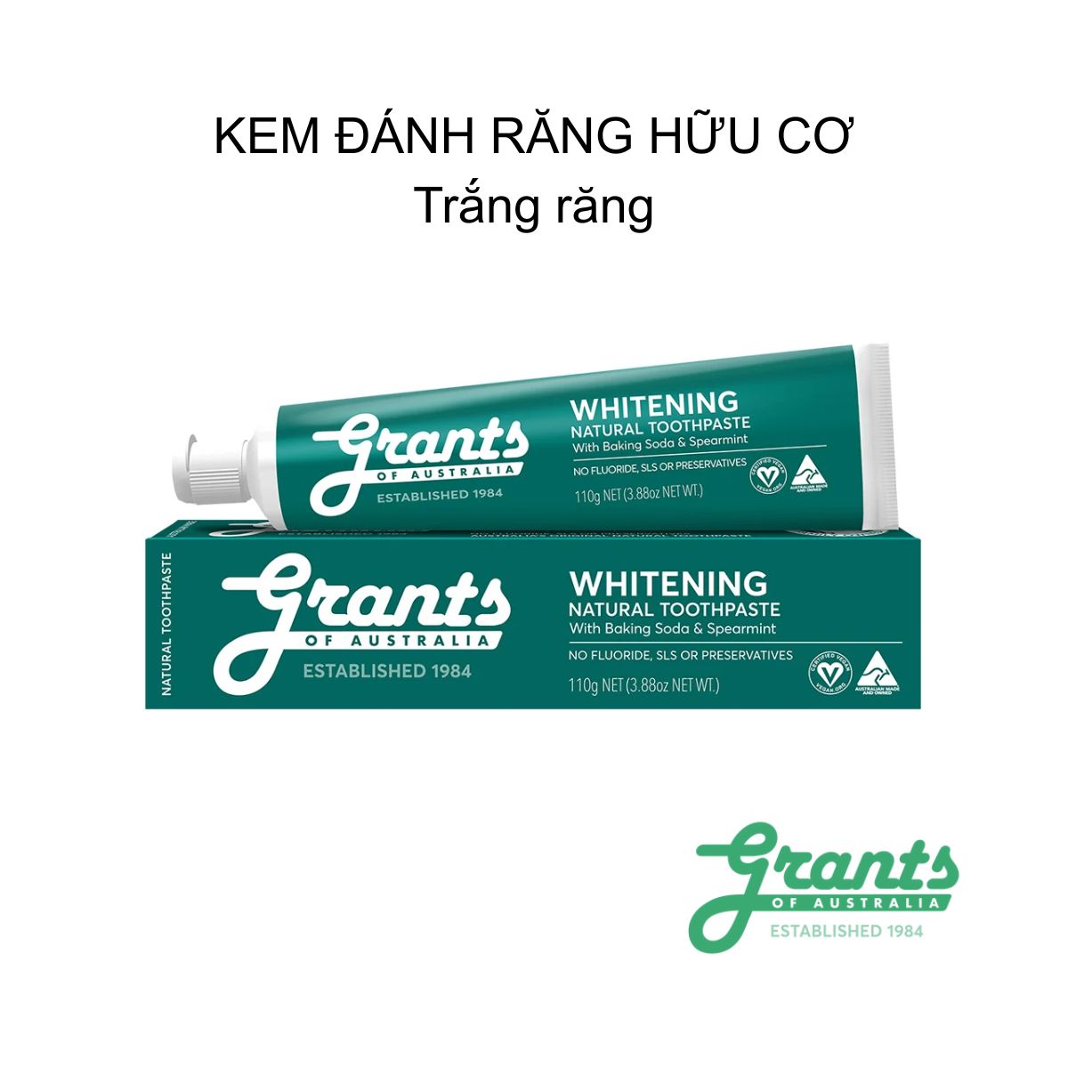 Kem đánh răng hữu cơ Grants Whitening (trắng răng)
