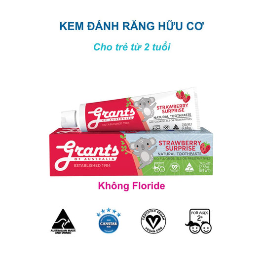 Kem đánh răng thảo dược Strawberry Surprise (hương dâu) cho trẻ 2 tuổi