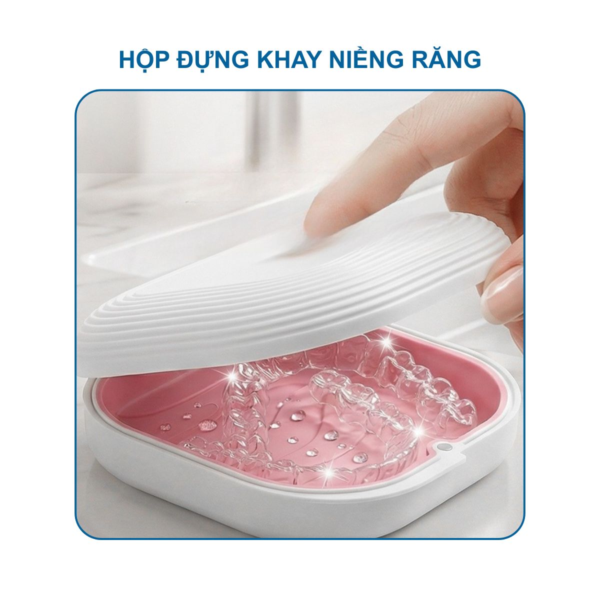 Hộp đựng khay niềng răng, khay duy trì - 2 Lớp - hình vuông