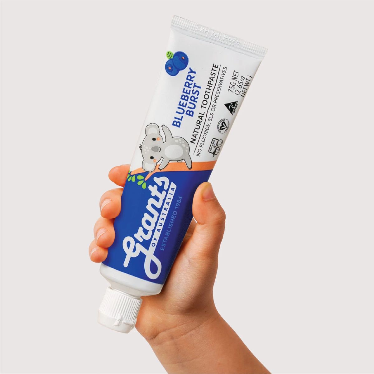 Kem đánh răng hữu cơ Grants BlueBerry Burst cho trẻ em từ 2 tuổi (hương việt quất)