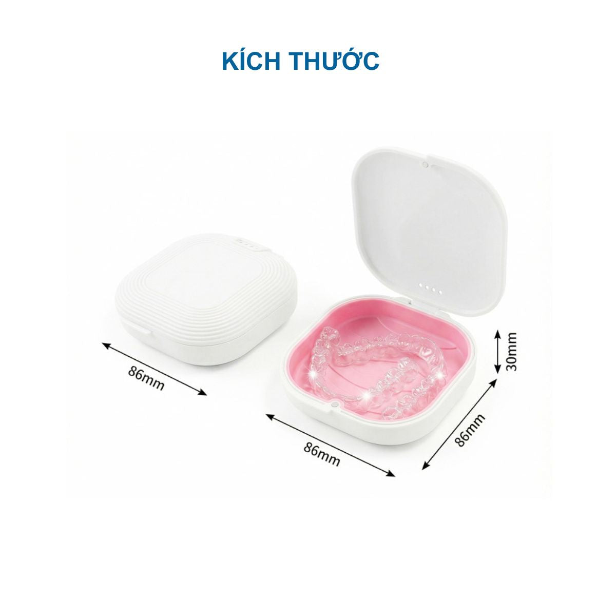 Hộp đựng khay niềng răng, khay duy trì - 2 Lớp - hình vuông