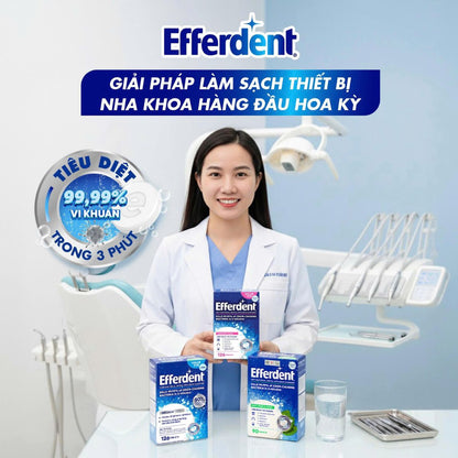 Viên sủi Efferdent COMPLETE CLEAN vệ sinh khay niềng răng trong suốt, hàm duy trì & hàm giả - Hàng Mỹ chính hãng