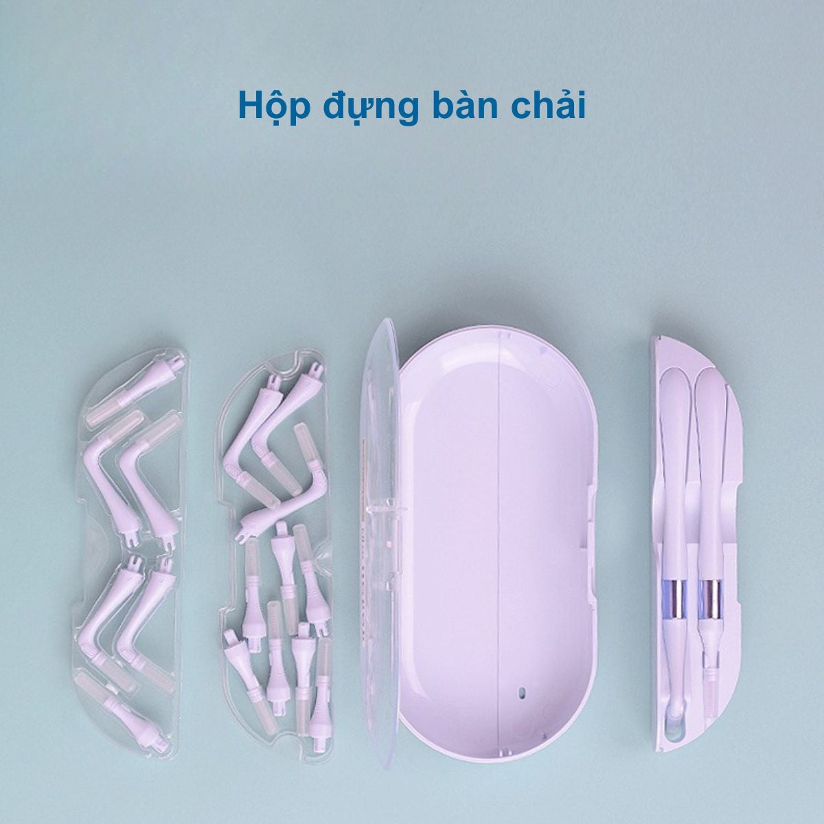 Bộ bàn chải kẽ răng cao cấp 18 chi tiết, cước Dupont mềm, đường kính 0,8 mm