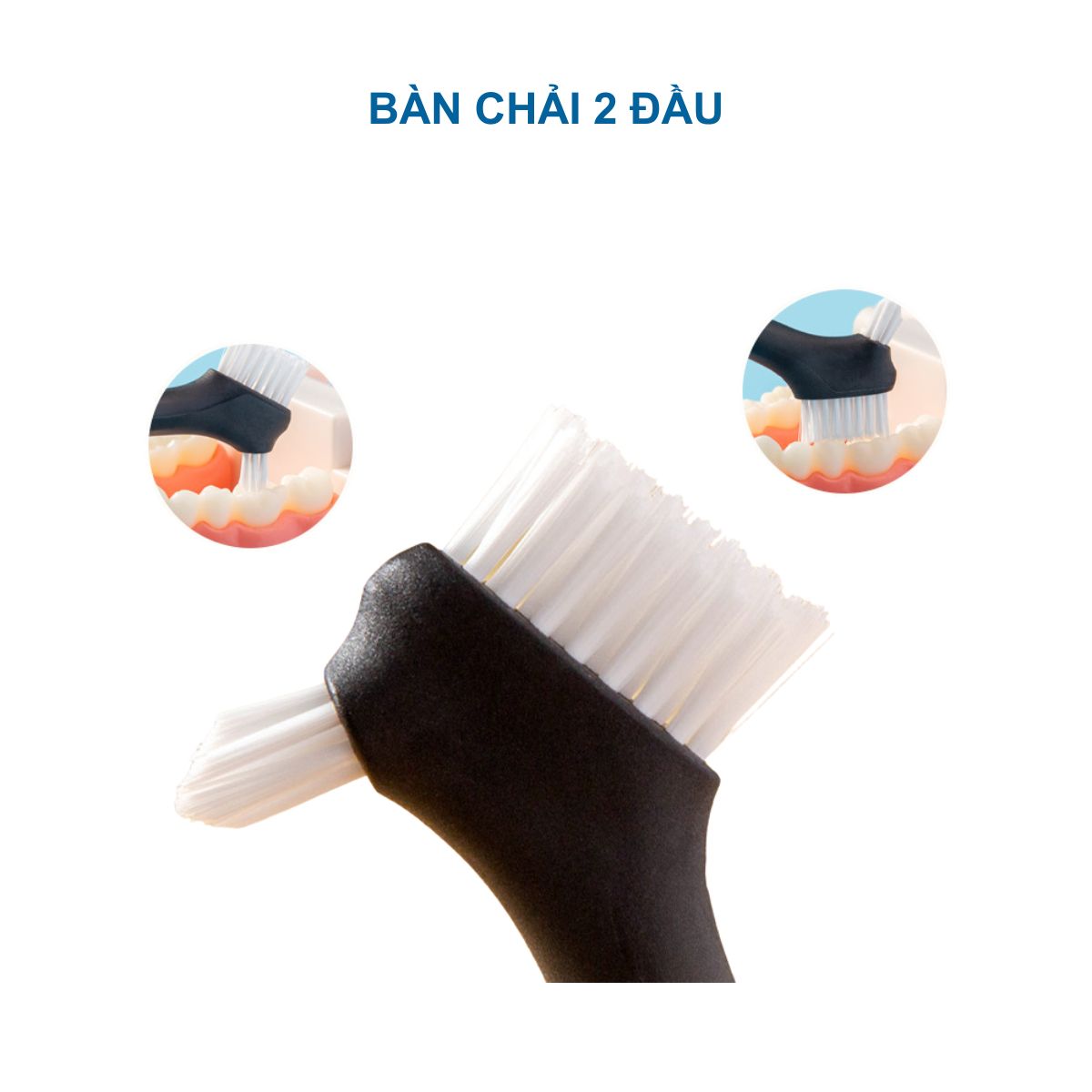 Ban chải 2 đầu vệ sinh khay niềng răng, khay duy trì - mầu đỏ đen