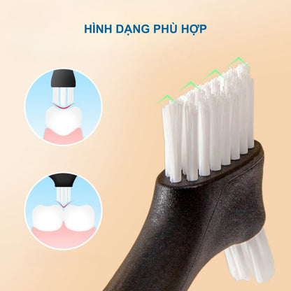Ban chải 2 đầu vệ sinh khay niềng răng, khay duy trì - mầu đỏ đen