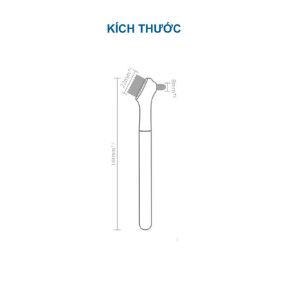 Ban chải 2 đầu vệ sinh khay niềng răng, khay duy trì - mầu đỏ đen