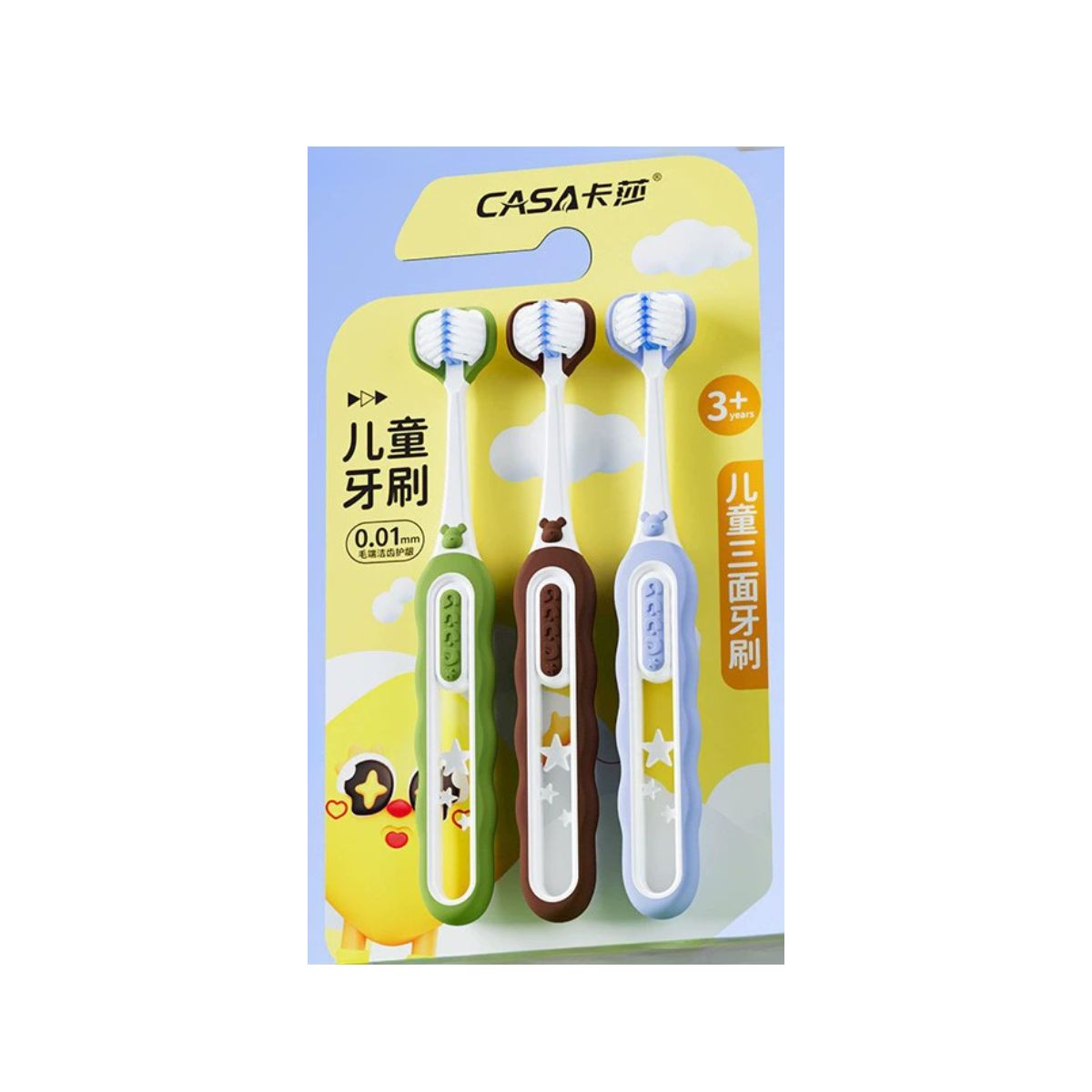 Set 3 Bàn Chải Đánh Răng Trẻ Em 3D CASA 973