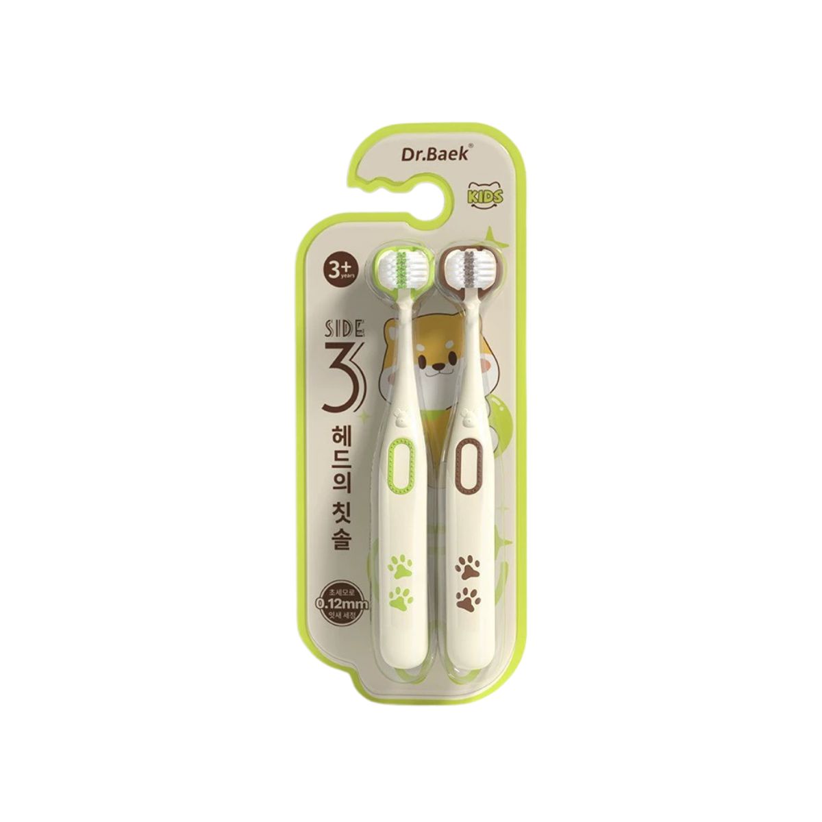 Set 2 Bàn Chải Đánh Răng Trẻ Em 3D Dr.Baek KR012 – Cho Bé 3 Tuổi