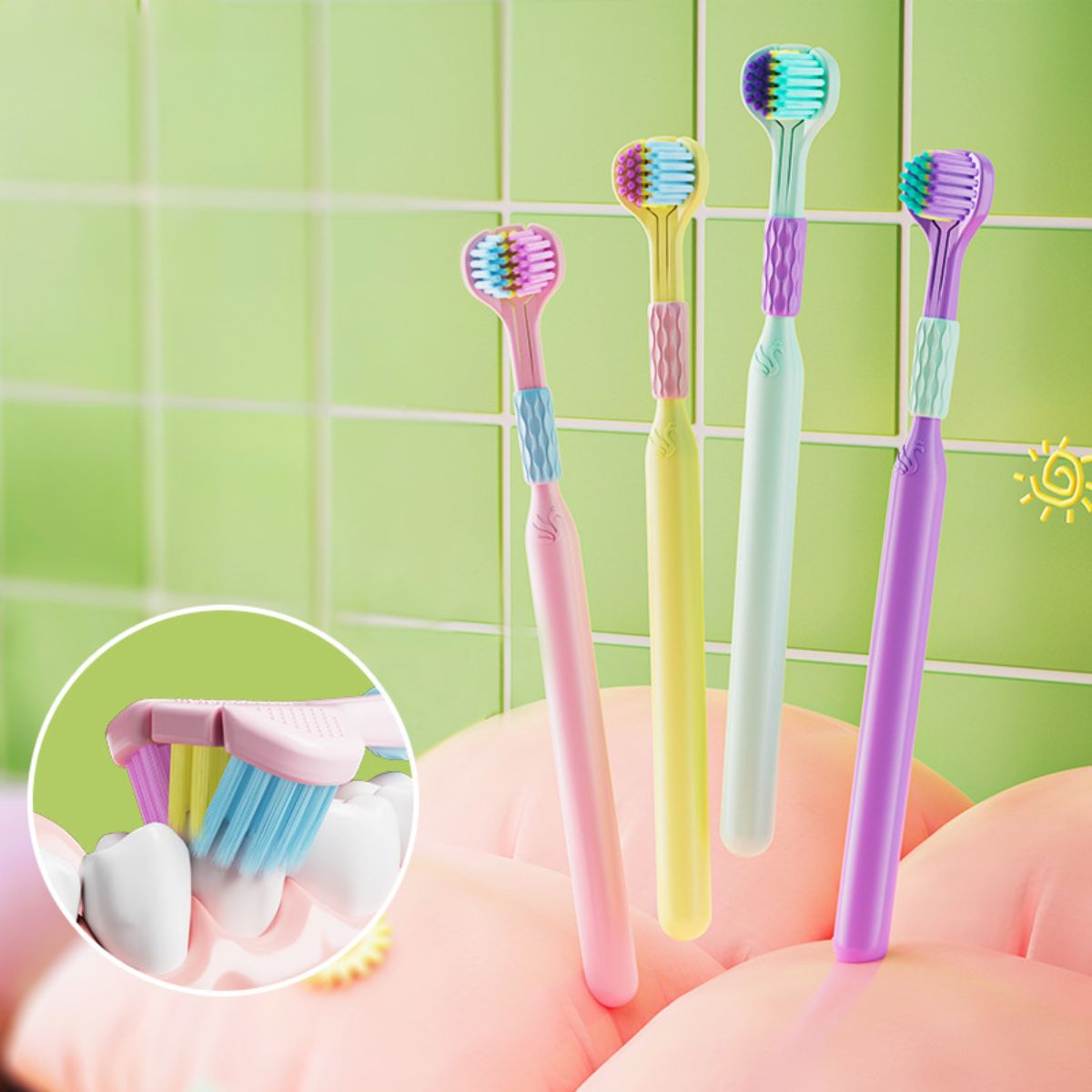 Bàn Chải Đánh Răng 3D Cho Người Lớn Inochi 703 – Bàn Chải Đánh Răng 3 Mặt Chải Sạch Đa Chiều Chuẩn Hàn Quốc