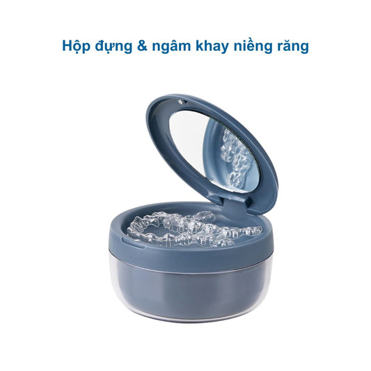 Hộp NGÂM VÀ ĐỰNG cho khay niềng răng, khay duy trì 2 tầng, chống rỉ nước