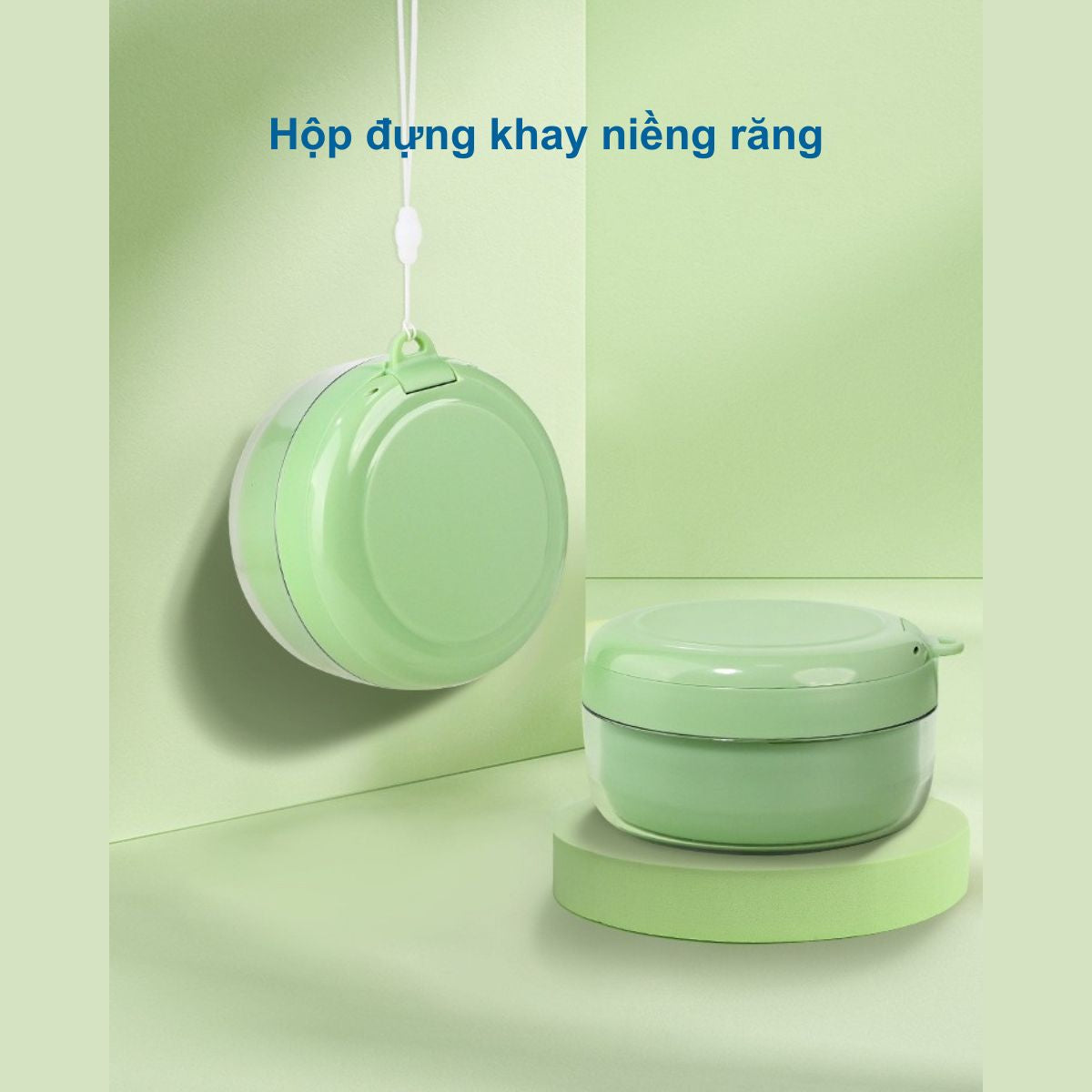 Hộp NGÂM VÀ ĐỰNG cho khay niềng răng, khay duy trì 2 tầng, chống rỉ nước