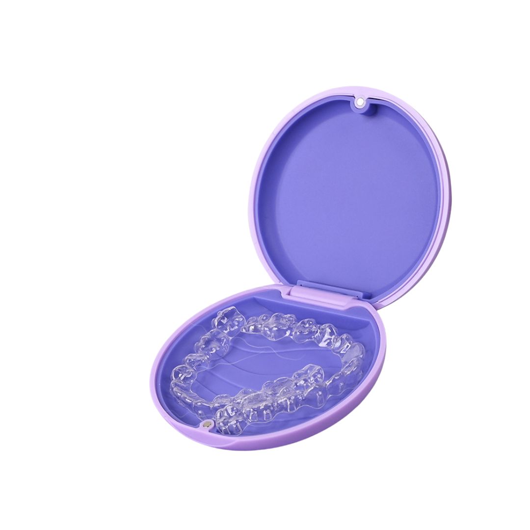 Hộp đựng khay niềng răng, khay duy trì - 2 Lớp - hình tròn