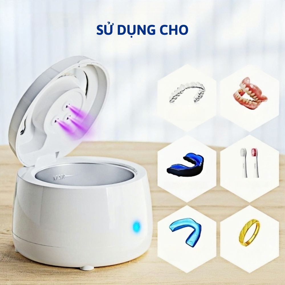 Máy vệ sinh khay niềng răng, khay duy trì & hàm giả, công nghệ Sóng Siêu Âm & tiệt trùng UV, model DL-290
