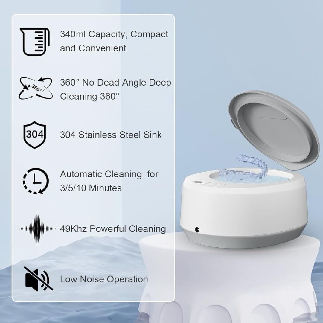 Máy vệ sinh khay niềng răng, khay duy trì & hàm giả, công nghệ Sóng Siêu Âm, model A9