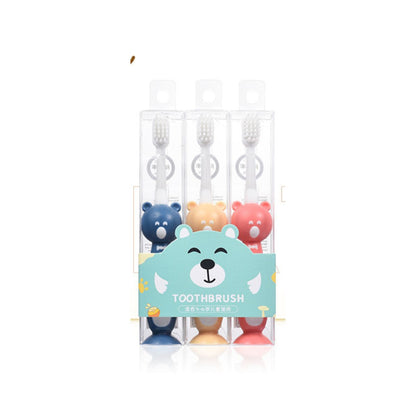 Set 3 Bàn Chải Đánh Răng Cho Bé 3 - 6 Tuổi Hình Gấu Chenke Lông Siêu Mềm