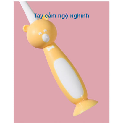 Set 3 Bàn Chải Đánh Răng Cho Bé 3 - 6 Tuổi Hình Gấu Chenke Lông Siêu Mềm
