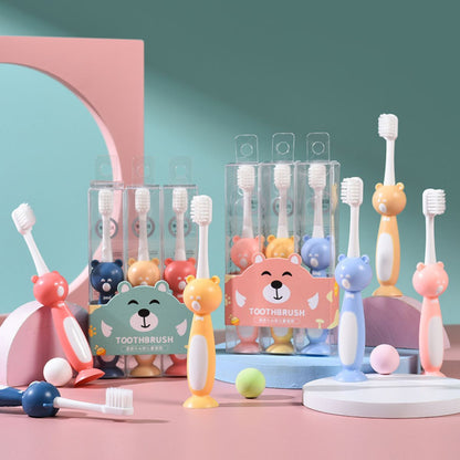 Set 3 Bàn Chải Đánh Răng Cho Bé 3 - 6 Tuổi Hình Gấu Chenke Lông Siêu Mềm