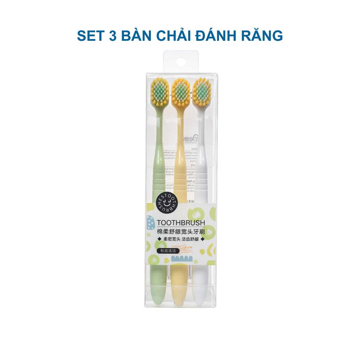 Set 3 Bàn Chải Đánh Răng Lông Mềm Chenke 9023 Cho Người Lớn