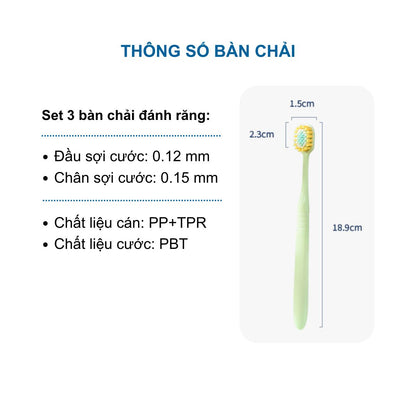 Set 3 Bàn Chải Đánh Răng Lông Mềm Chenke 9023 Cho Người Lớn