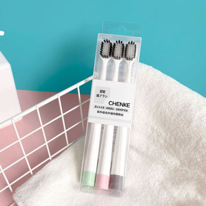 Set 3 Bàn Chải Đánh Răng Lông Mềm CHENKE Cho Người Lớn - Chống Trượt, Tích Hợp Chải Lưỡi Mã 8035