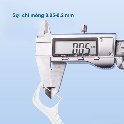 Tăm Chỉ Nha Khoa Cho Người Niềng Răng Mắc Cài (Thiết Kế 2 Đầu Tích Hợp Bàn Chải Kẽ)