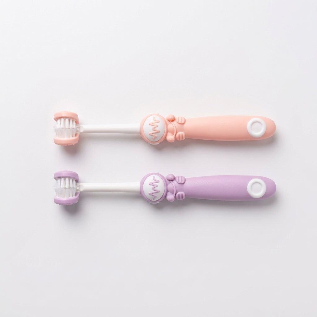 Set 2 Bàn Chải Đánh Răng Trẻ Em 3D OralGos D8038 – Cho Bé 5-12 Tuổi