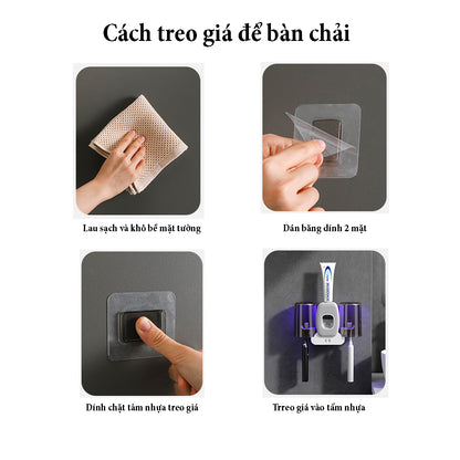 Giá treo bàn chải đánh răng & Bộ nặn kem đánh răng RA931